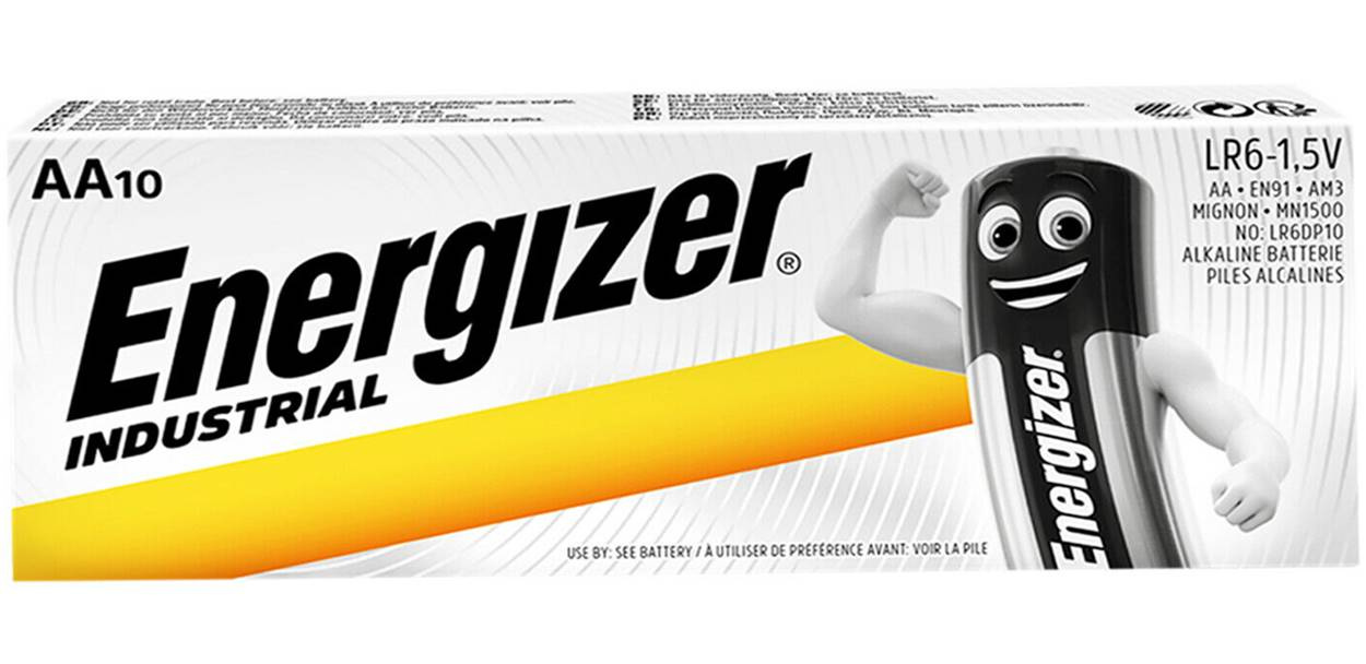 Mocne Baterie ENERGIZER Industrial LR6 AA R6 EN91 1,5V 10 szt.